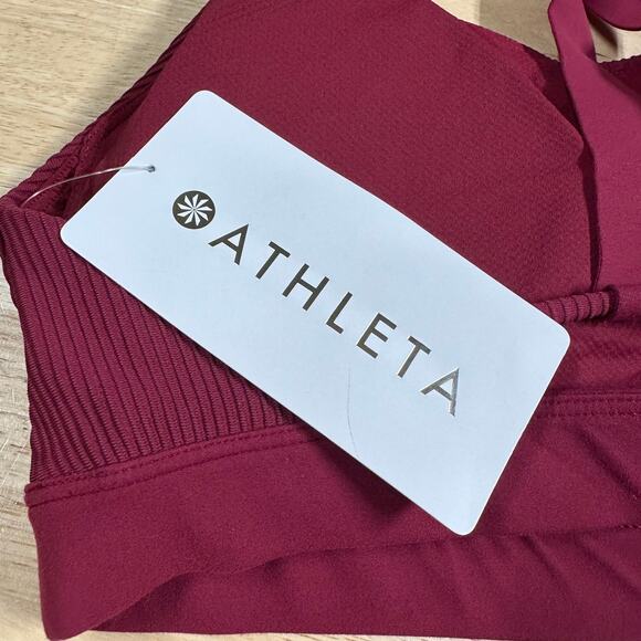Athleta Exhale Rib Bra Coffeeberry Women's Size Medium D-DD New With Tags - Picture 4 of 9